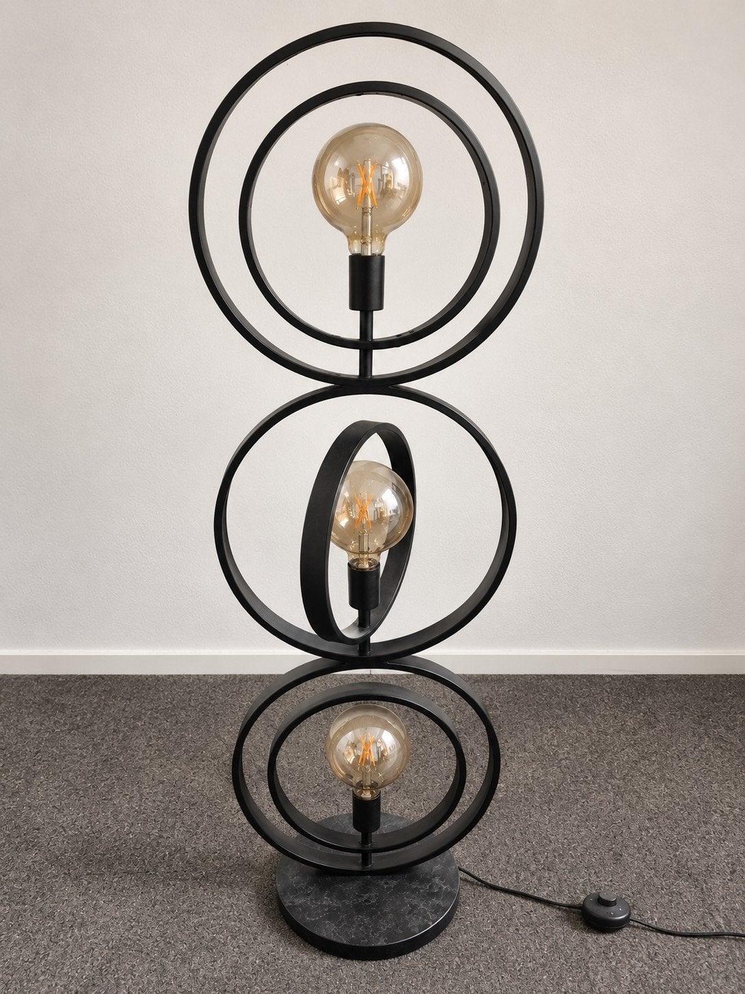 Moderne design vloerlamp met 3 Philips smart bulbs, Ophalen, Gebruikt, Modern, Industrieel, E27 (groot)