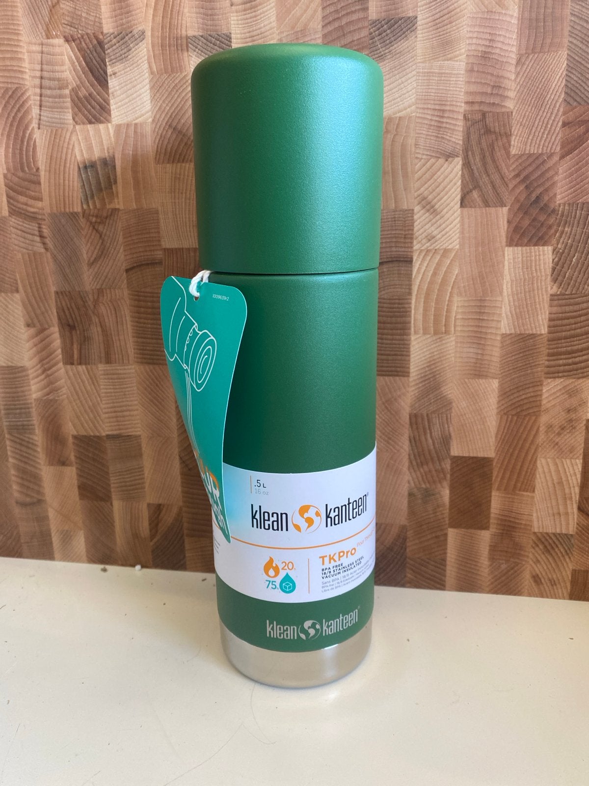 Nieuwe Klean Kanteen TKPro Thermoskan - 0.5L Groen, Onbekend, Nieuw, Ophalen of Verzenden, Metaal