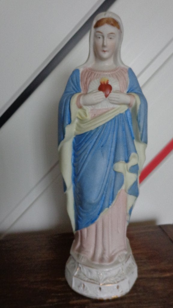 Antiek beeldje Maria Heilig Hart, Antiek en Kunst, Antiek | Religie, Ophalen