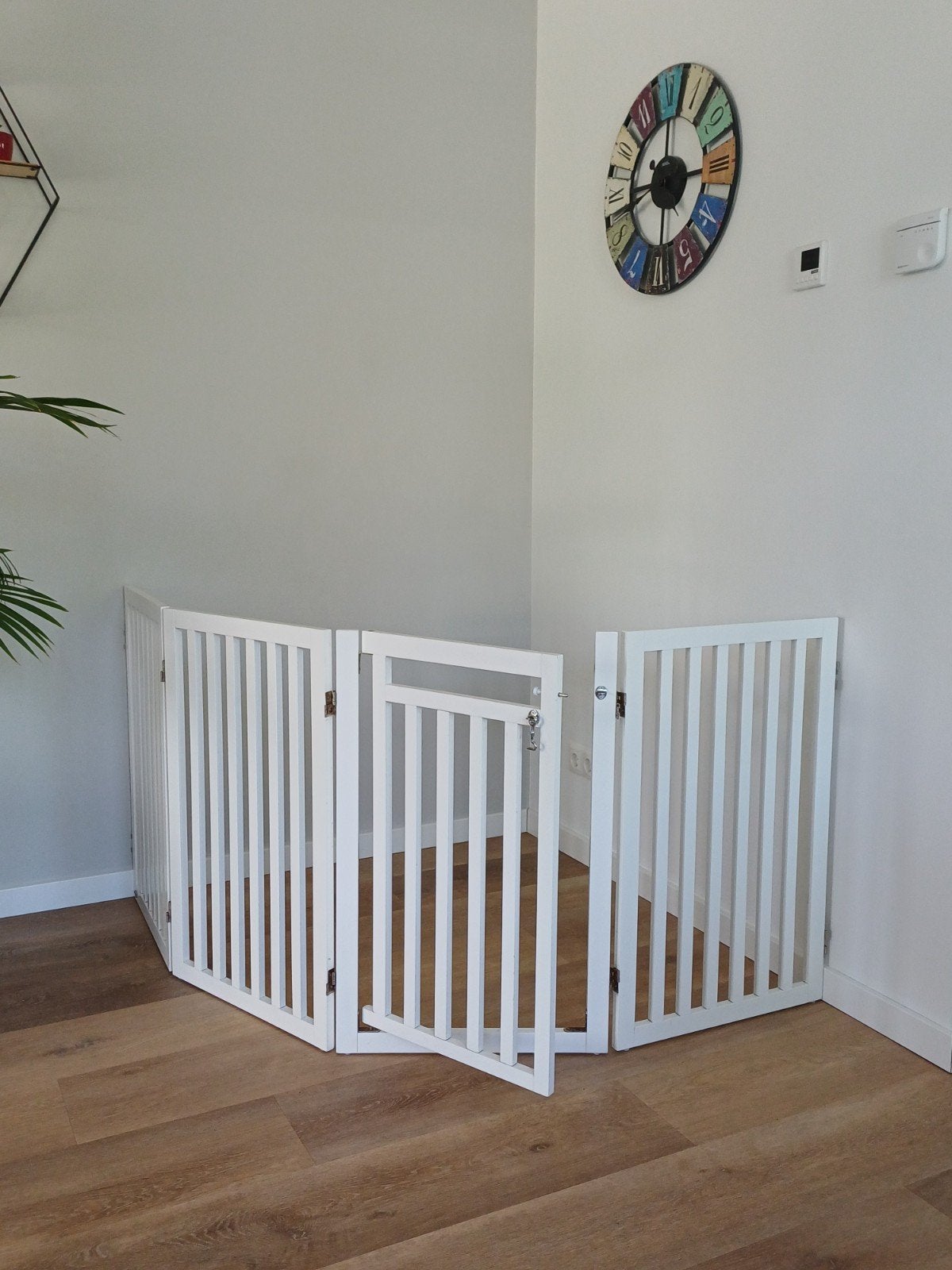 Wit flexibelinklapbaar houten hondenrek. 4 delig 80 x 50 cm, Dieren en Toebehoren, Ophalen, Zo goed als nieuw