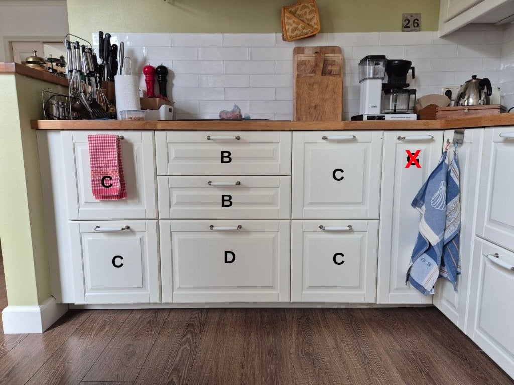 IKEA Bodbyn Ecru Keukenfrontjes Klingstorp Greep Maximera La, Gebruikt, Verzenden, Beige, 50 tot 100 cm