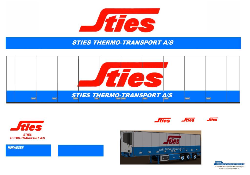 Vrachtauto decal 1:50 Sties Termo transport (trailer) type 2, Hobby en Vrije tijd, Modelauto's | 1:50, Verzenden, Nieuw, Bus of Vrachtwagen