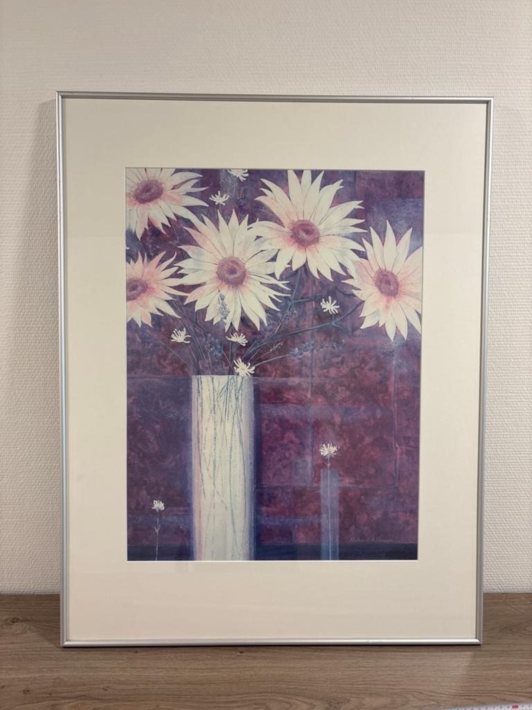 Ingelijste prent van Richard Henson - Bloemen, Antiek en Kunst, Kunst | Tekeningen en Foto's, Ophalen