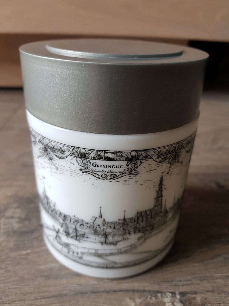 Pot van opaline (melkglas) -- P. de Gruyter en Zoon N.V. --, Ophalen of Verzenden, Zo goed als nieuw, Koffie, Overige merken