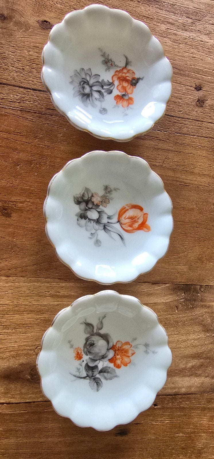 Set van 10 vintage porseleinen bonbonschoteltjes, Ophalen of Verzenden