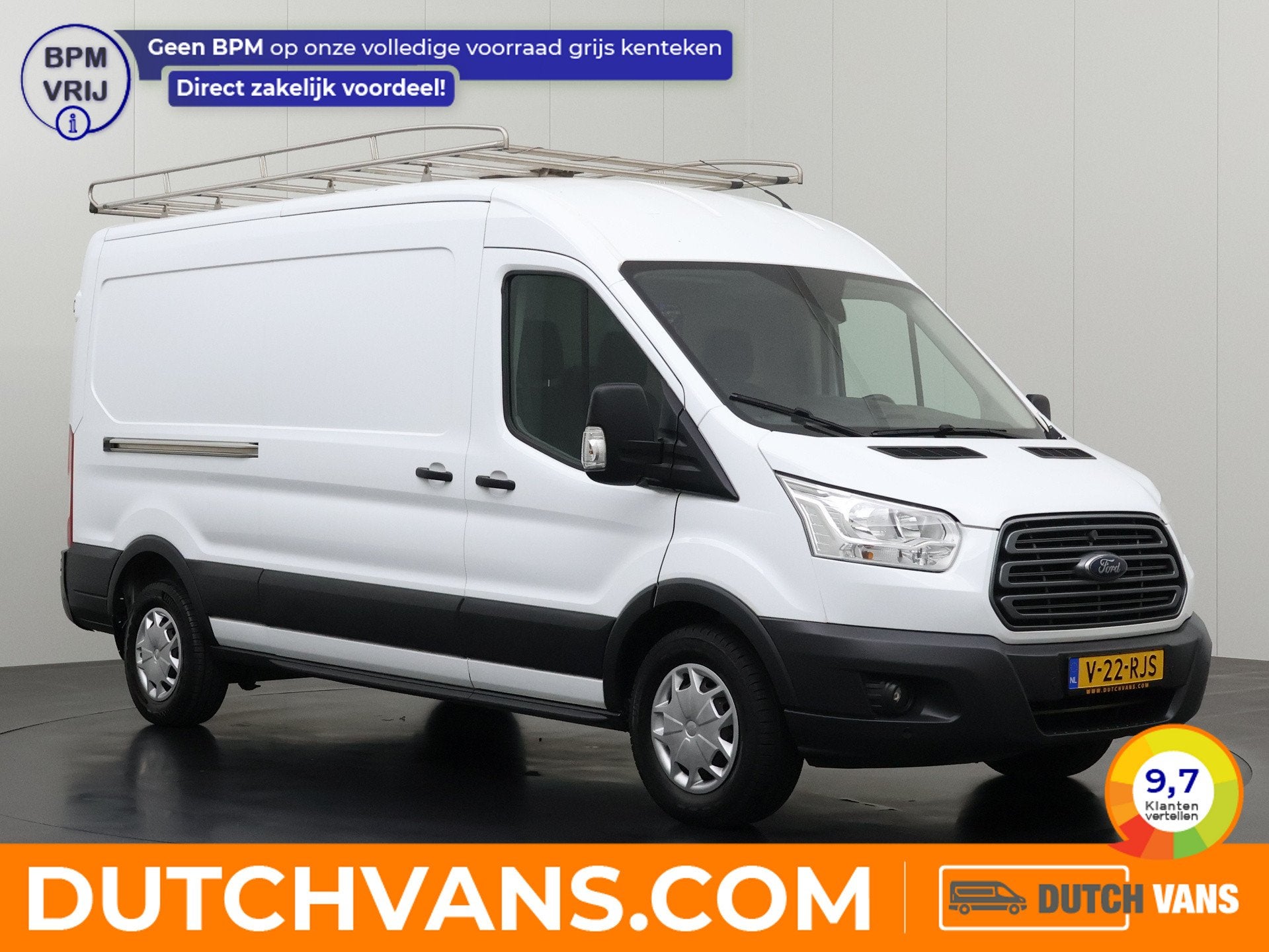 Ford Transit 2.0TDCi 130PK L3H2 | Imperiaal |Trekhaak | Kast, Voorwielaandrijving, Dealer onderhouden, Stof, Gebruikt