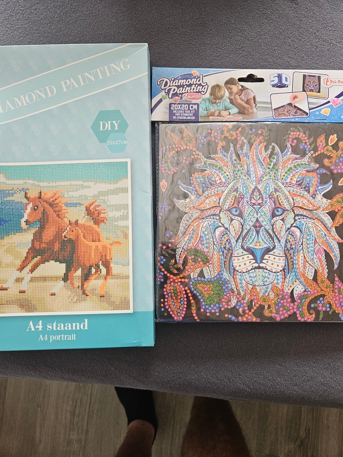 Diamond Painting DIY Paard en Leeuw - Knutselset, Ophalen, Nieuw, Meerkleurig, Kunststof