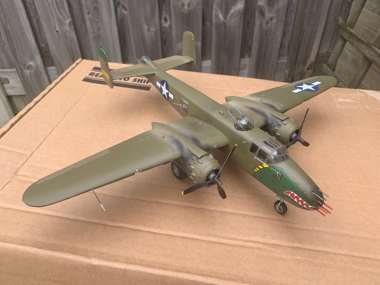 B-25 schaal 1:48 gebouwd, Hobby en Vrije tijd, Modelbouw | Vliegtuigen en Helikopters, Overige merken, Gebruikt, Ophalen of Verzenden