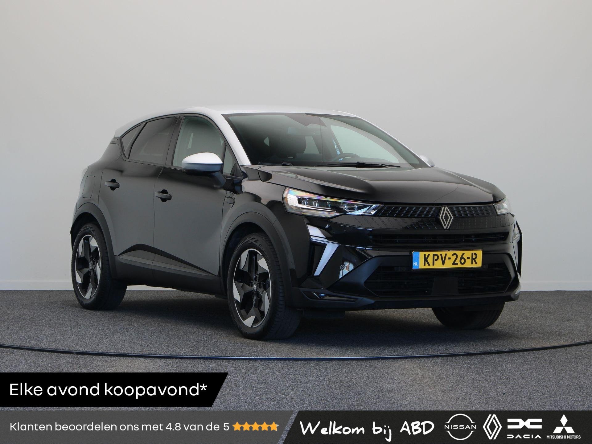 Renault Captur 1.8 E-Tech full hybrid 160 techno | Climate C, Auto's, 4 cilinders, Leder en Stof, Zwart, Bedrijf
