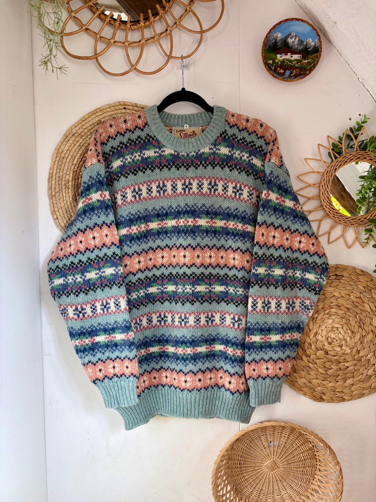Vintage shetland wollen trui, Kleding | Dames, Ophalen of Verzenden, Zo goed als nieuw, Maat 42/44 (L)