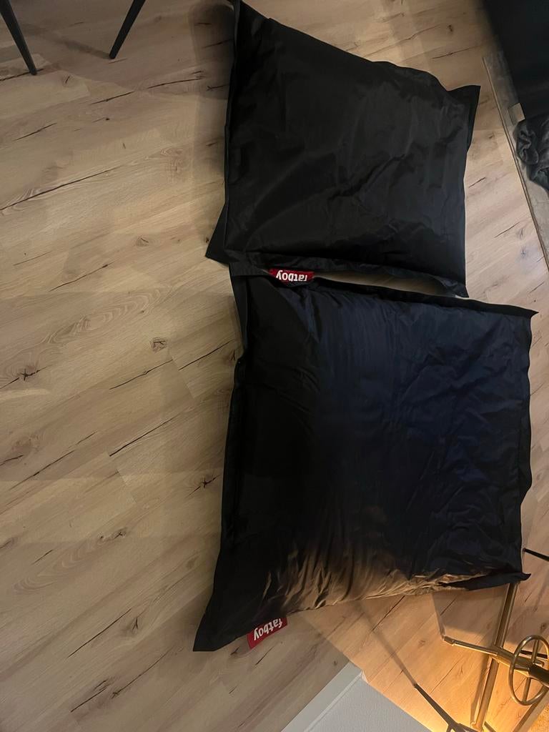 Fatboy Original en Junior zitzak zwart zo goed als nieuw, Ophalen, Gebruikt, Zwart, Zitzak