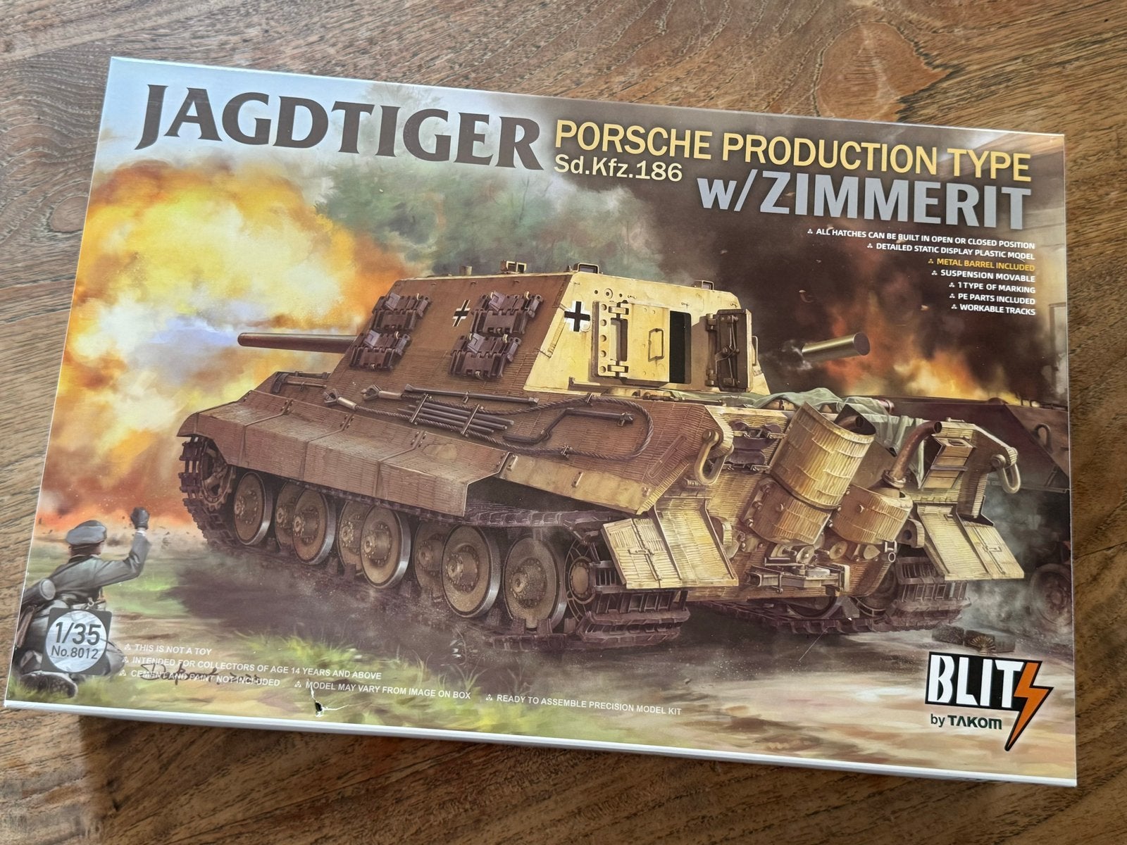Takom Blitz 1/35 Jagdtiger met extra uitlaten setje, Overige merken, Tank, 1:32 tot 1:50, Nieuw