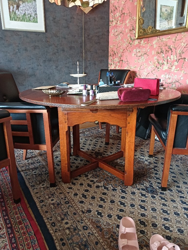 Kuipstoelen, Huis en Inrichting, Tafels | Eettafels, Ophalen, Gebruikt, Rond, Kersenhout
