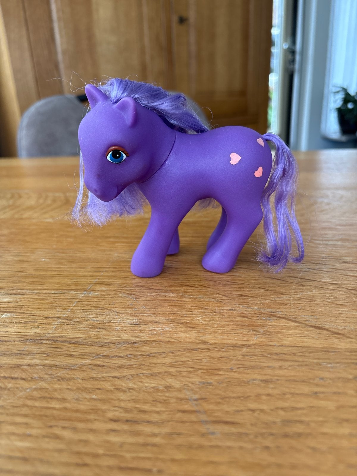 Vintage My Little Pony paars met hartjes, Ophalen of Verzenden, Gebruikt