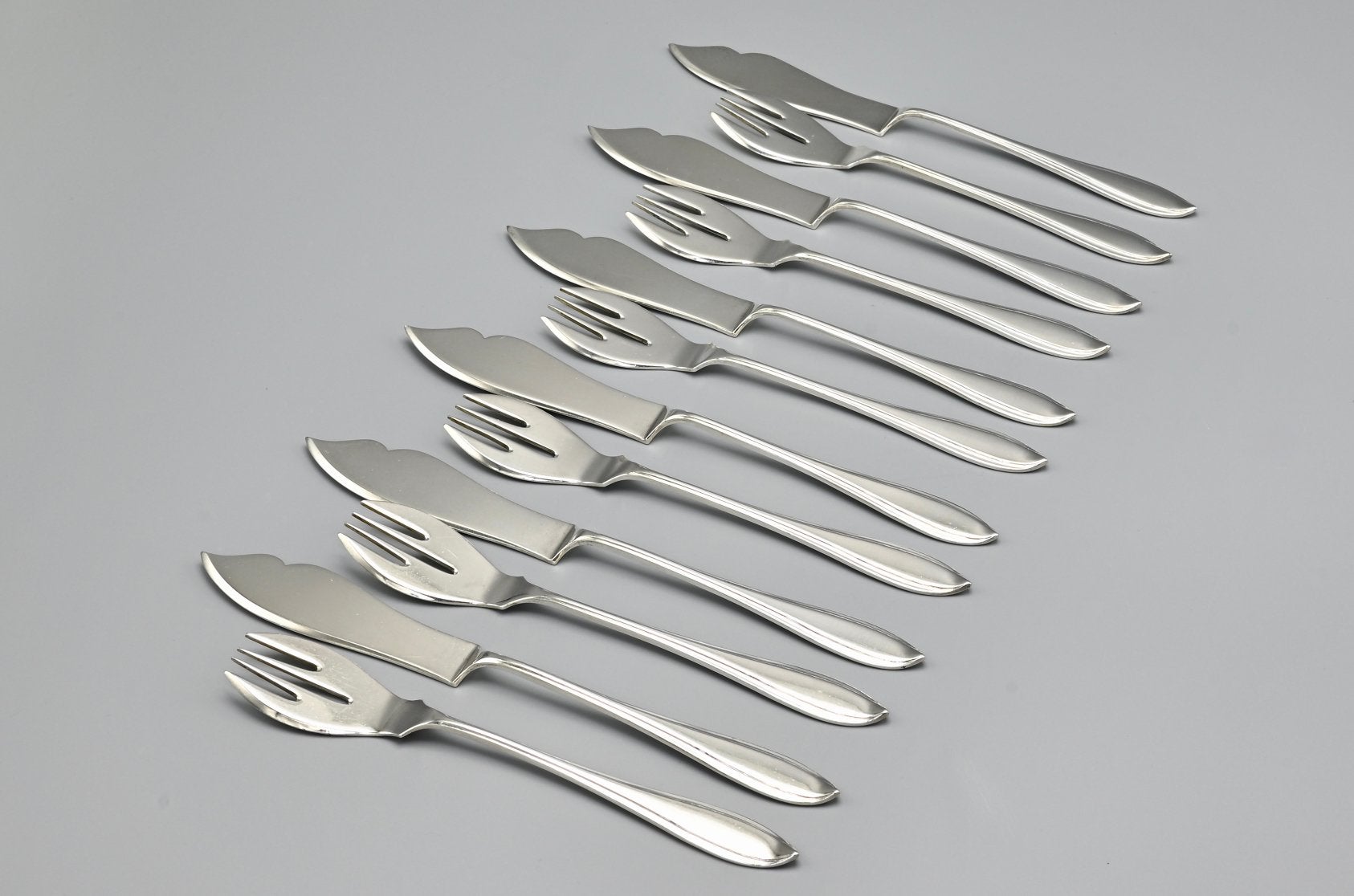 6 zilveren viscouverts, P. Baardwijk, 1942, Ophalen of Verzenden