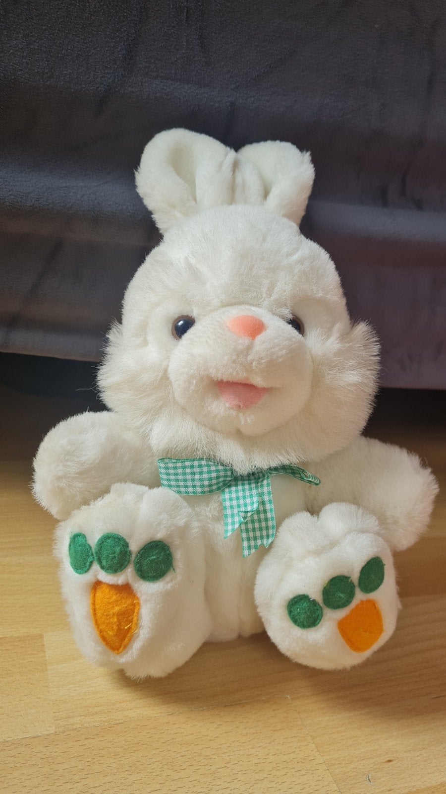 Schattig wit konijn knuffel met wortel details, Overige merken, Overige karakters, Konijn, Ophalen of Verzenden
