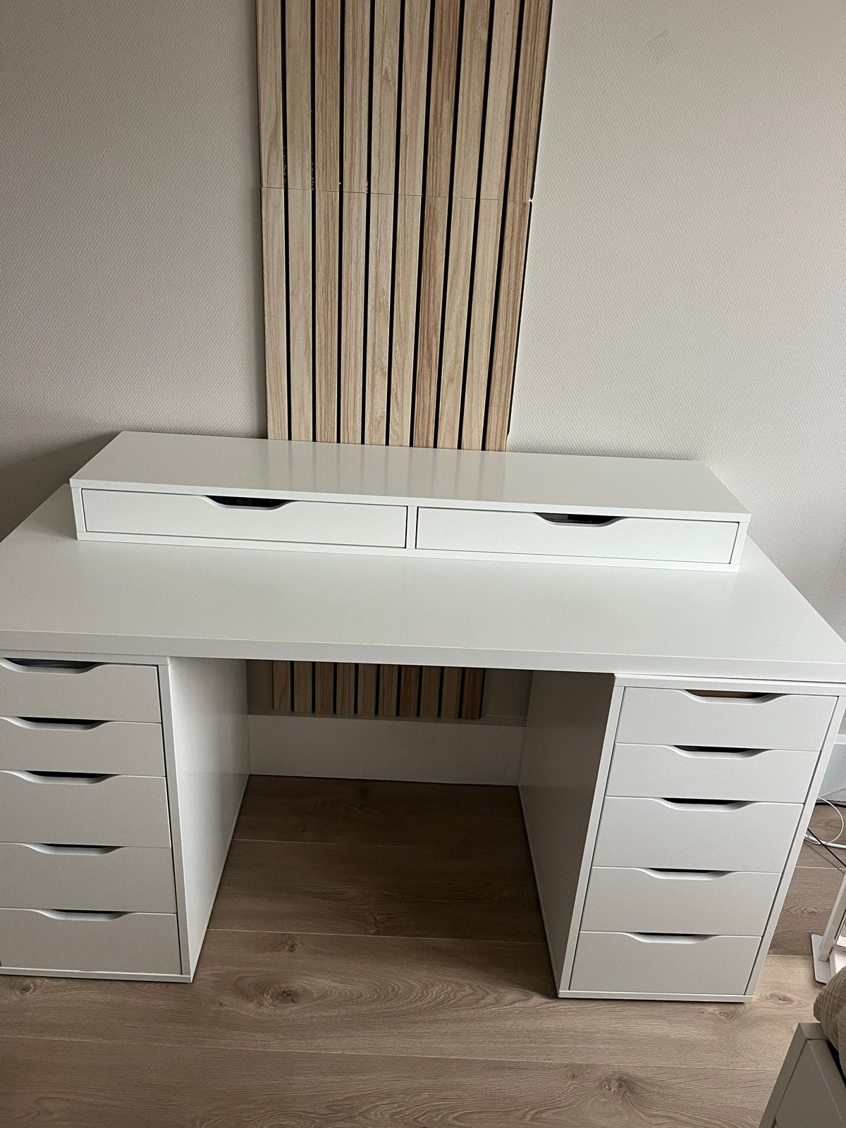 IKEA Alex bureau met lades en opzetstuk, Ophalen, Gebruikt, Met lades, Spaanplaat of MDF