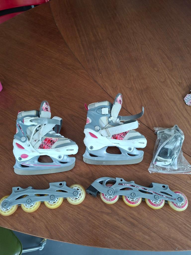Verstelbare Combi-Skates (Skeelers/Schaatsen) Maat 30-33, Ophalen, Gebruikt, Overige typen, Overige merken