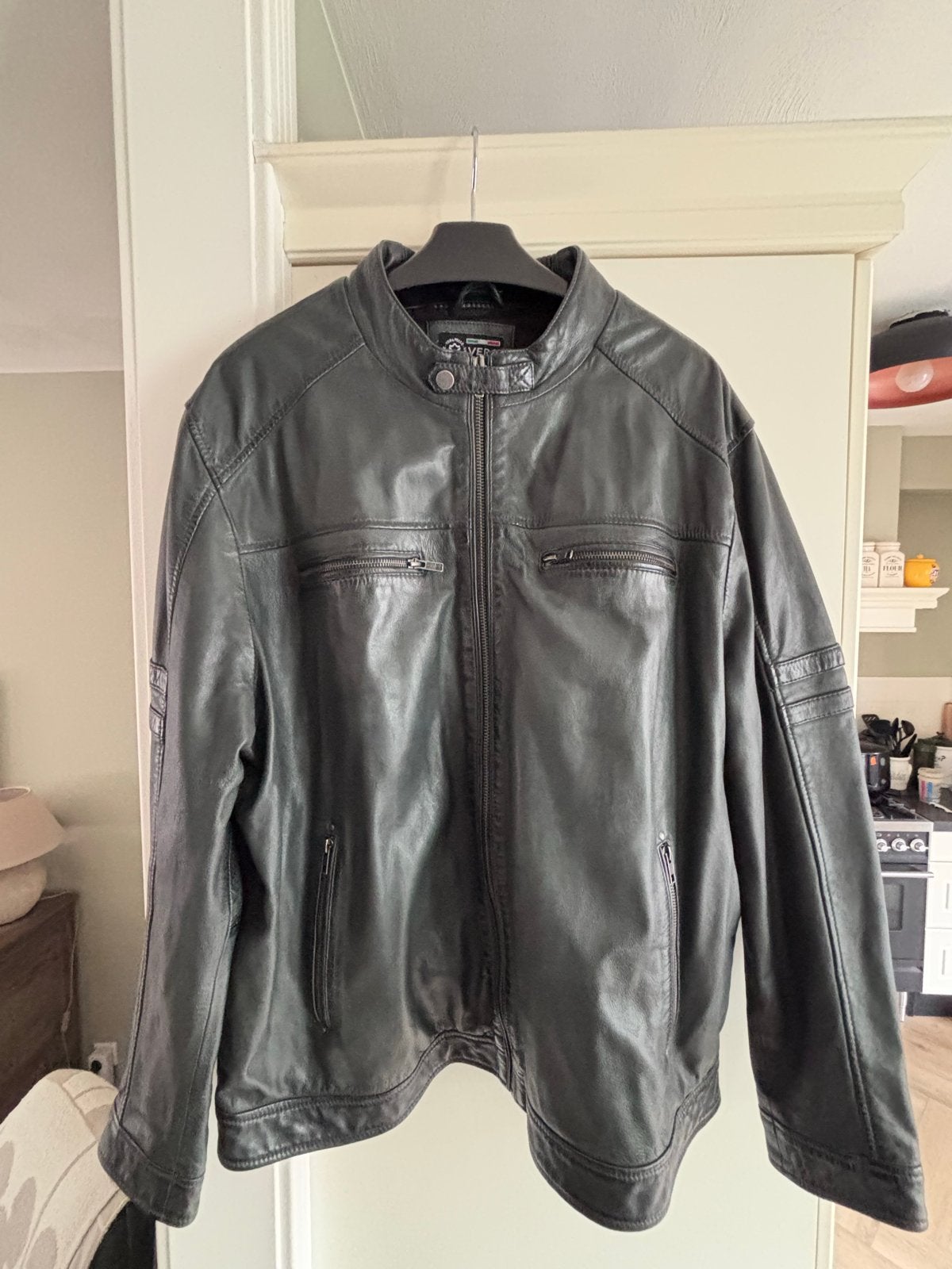 Heren leren jas - Vera Pelle - Maat 62, Ophalen of Verzenden, Nieuw, Overige maten, Blauw