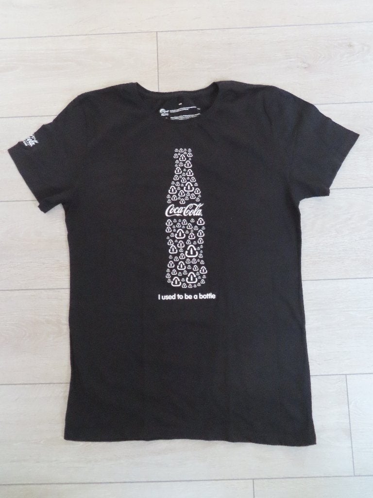 T-SHIRT, ZWART met witte opdruk (COCA COLA) mt.L (origineel), Maat 52/54 (L), Zwart, Coca-Cola, Ophalen of Verzenden