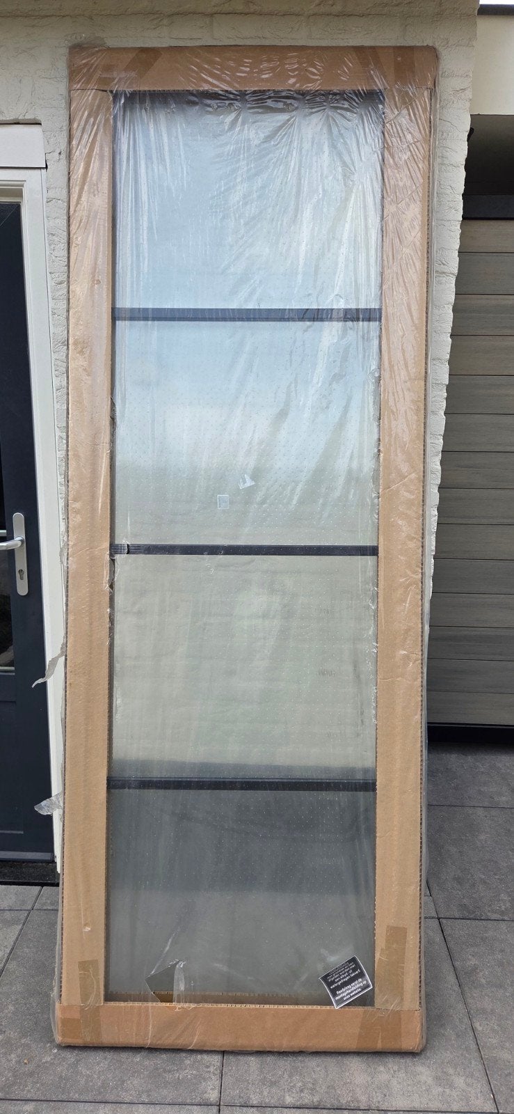 Binnendeur zwart met glas, Doe-het-zelf en Verbouw, Deuren en Horren, Ophalen, 215 cm of meer, Binnendeur, Nieuw