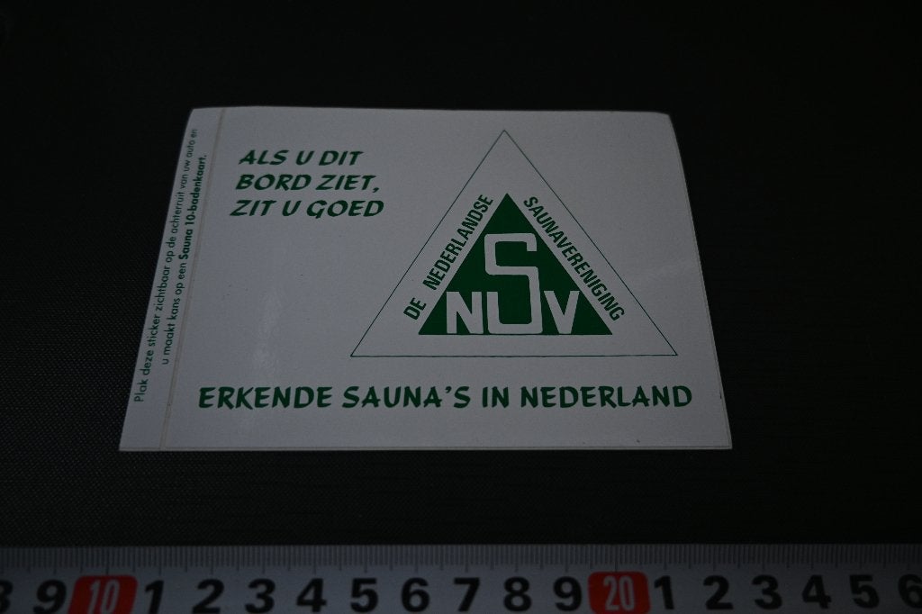 sticker De Nederlandse Saunavereniging Erkende sauna's in NL, Ophalen of Verzenden, Zo goed als nieuw