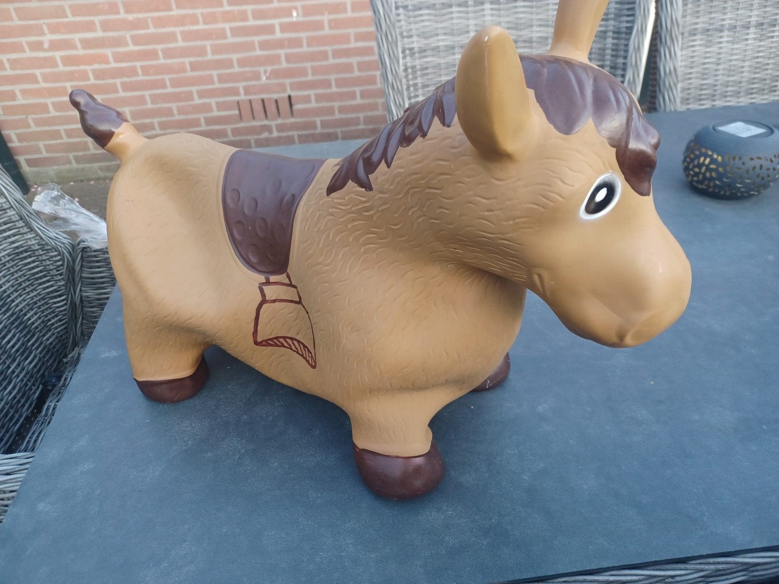 Superleuk bruin stevige opblaas paard, Ophalen of Verzenden, Zo goed als nieuw