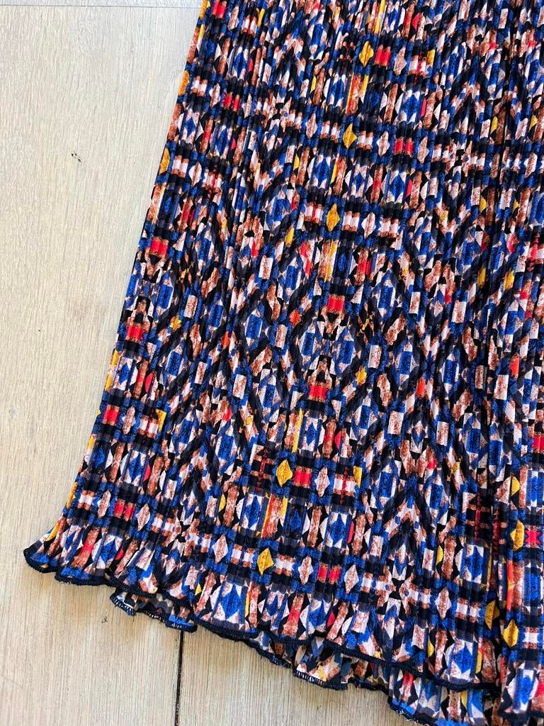 Only 38 plisse rok elastische band oranje blauw rood, Maat 38/40 (M), Only, Blauw, Ophalen of Verzenden