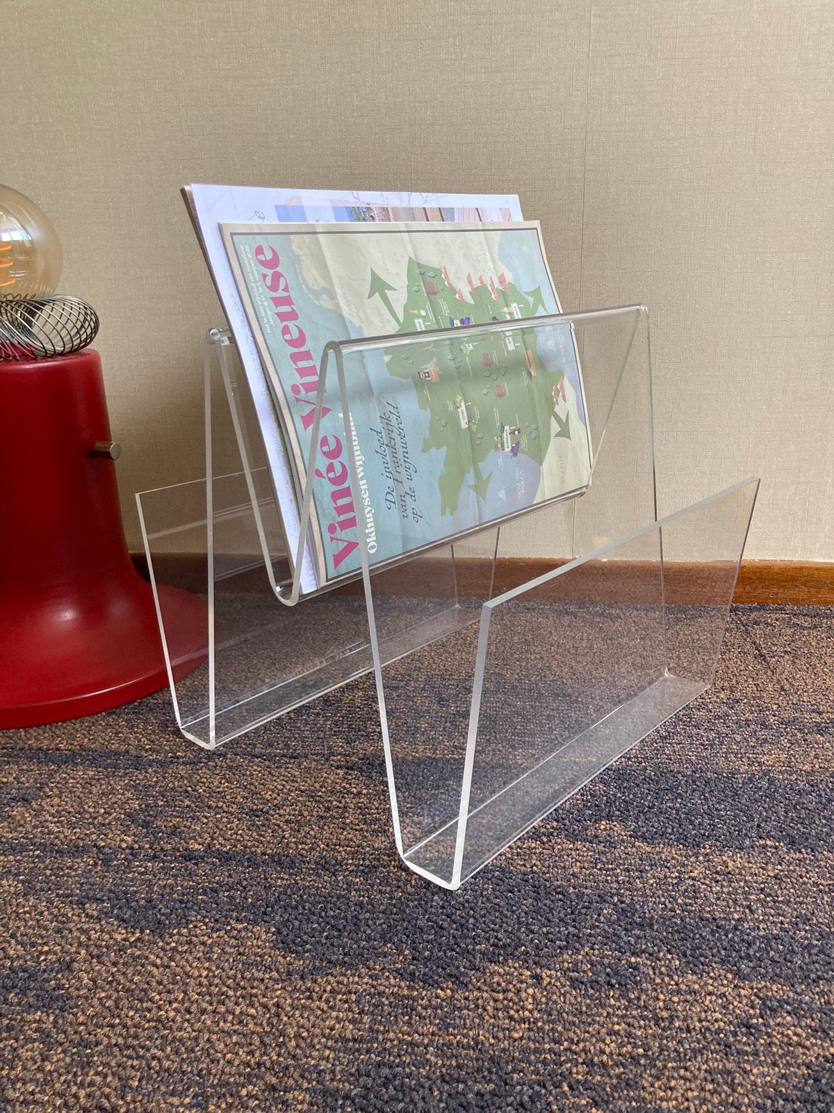 Vintage seventies plexiglas lectuurbak krantenbak, Ophalen of Verzenden, Zo goed als nieuw