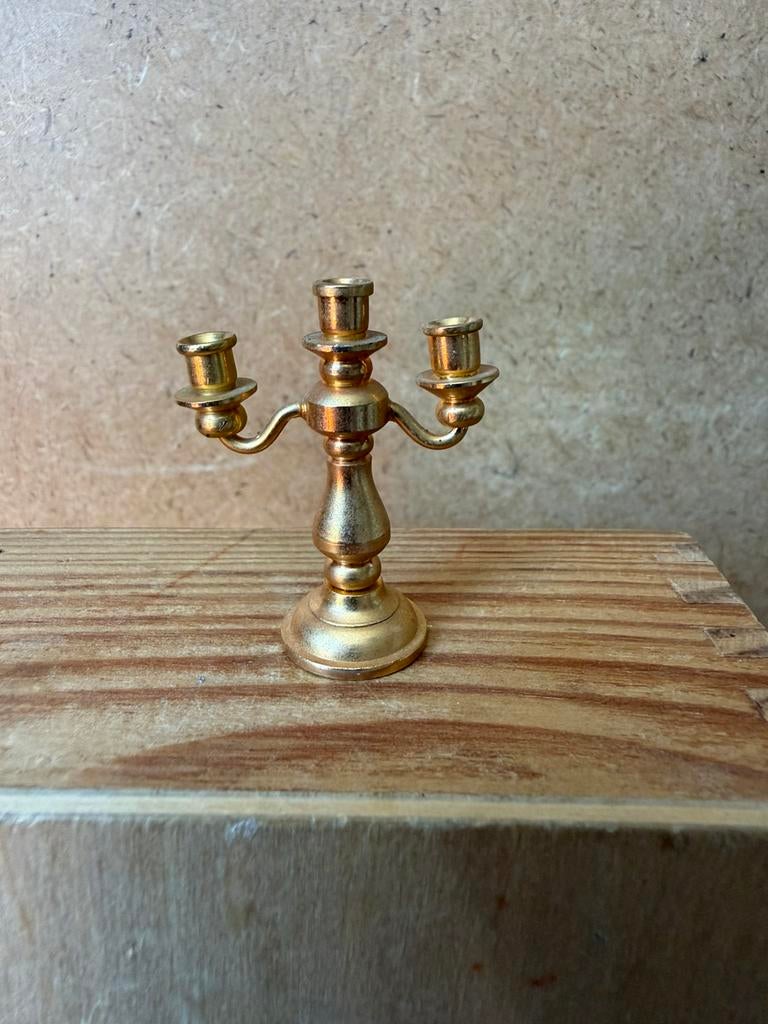 Kandelaar - hxb 3.8x3.2cm - messing Zwaar!, Ophalen of Verzenden, Zo goed als nieuw, Poppenhuis