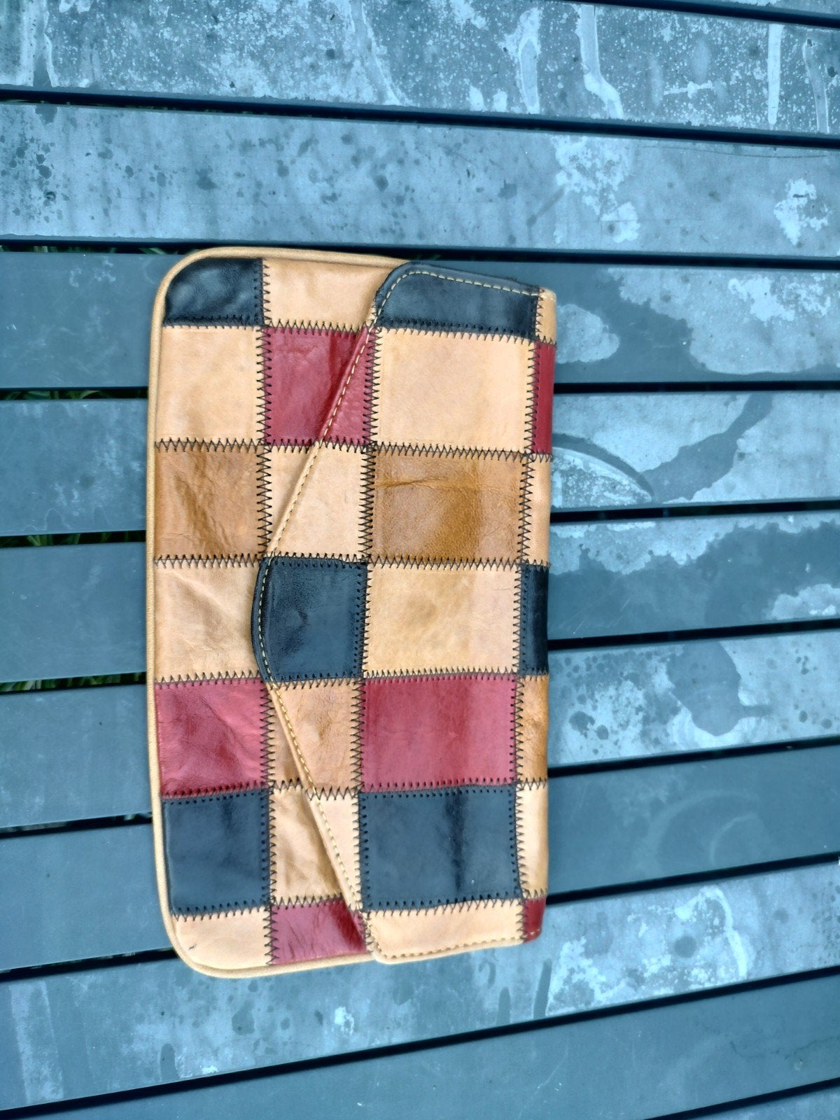 Vintage Patchwork Clutch / Avondtasje, Ophalen of Verzenden, Zo goed als nieuw, Overige kleuren, Avondtasje