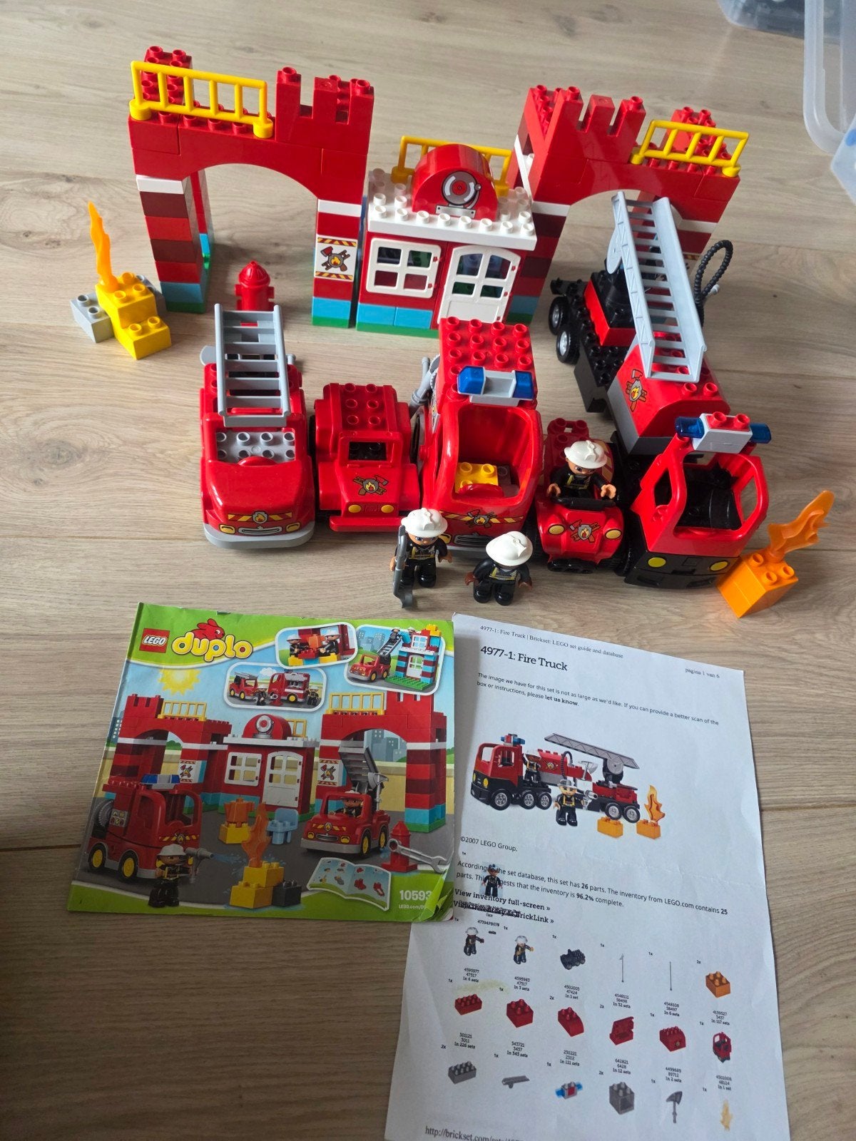 Duplo brandweerset en truck, Ophalen