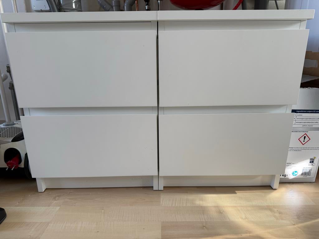 Wit ladekastje met 2 lades, Huis en Inrichting, Kasten | Ladekasten, Ophalen, Minder dan 50 cm, Gebruikt, 1 of 2 laden