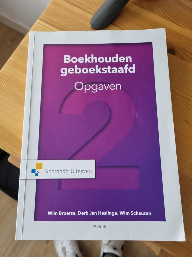 Boekhouden gebookstaafd Opgaven 2 9e druk, Ophalen of Verzenden