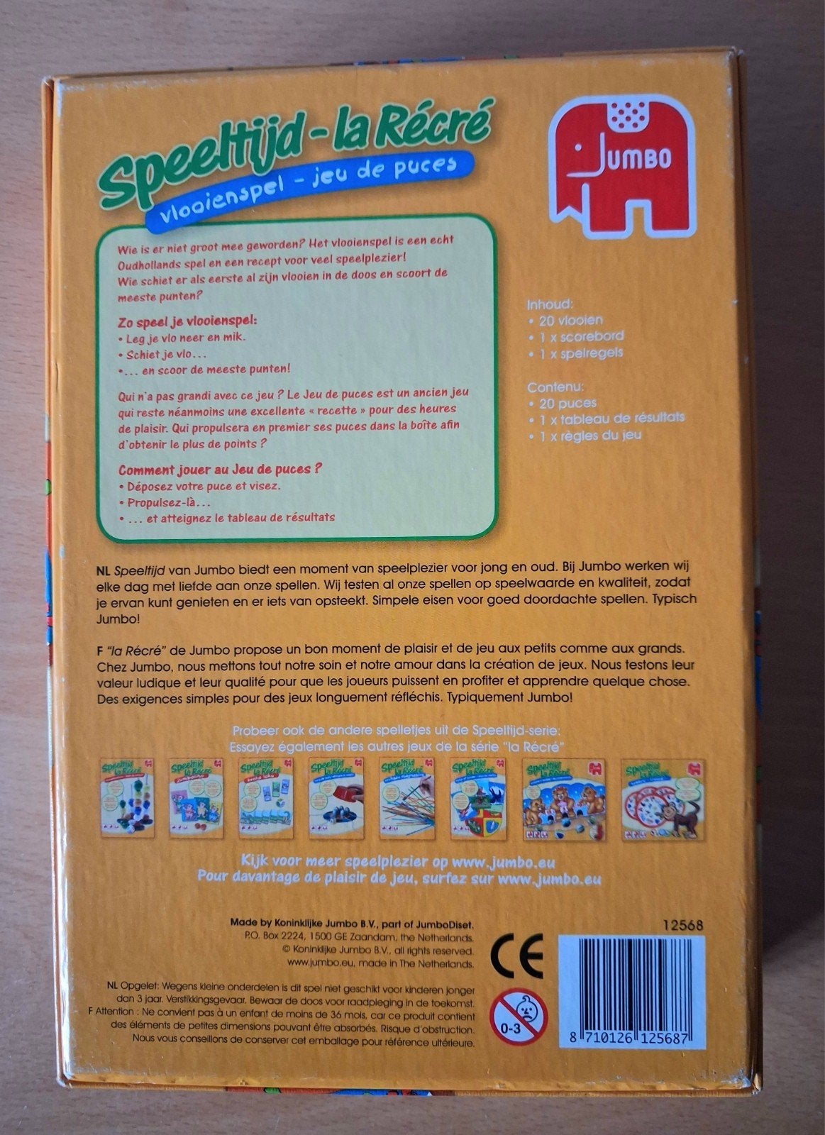 Vintage Jumbo vlooienspel - Klassiek gezinsspel, Ophalen, Jumbo, Zo goed als nieuw, Drie of vier spelers