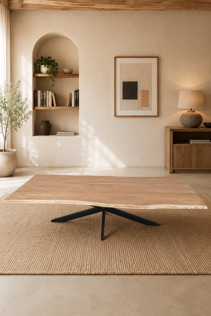 boomstamtafel 3 meter, Huis en Inrichting, Ophalen, 100 tot 150 cm, Vijf personen of meer, Overige vormen