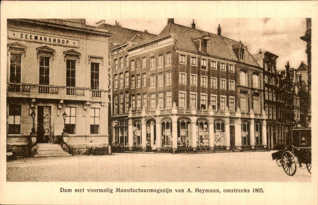 Manufactuurmagazijn van A. Heymann - gevel, Ophalen of Verzenden, Voor 1920, Ongelopen, Noord-Holland