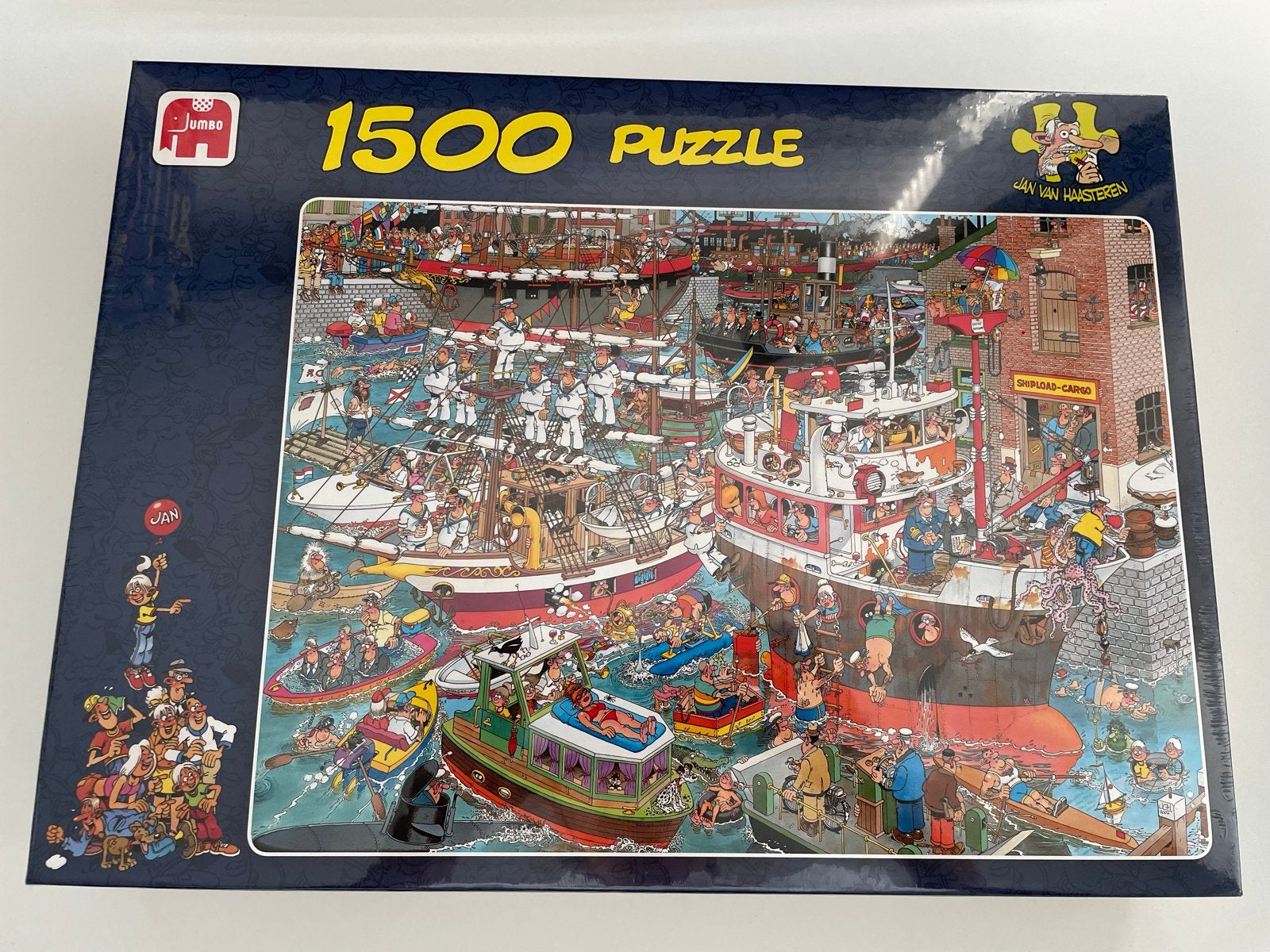 Jan van Haasteren Crazy Harbour 1500 stukjes puzzel, Ophalen of Verzenden, 500 t/m 1500 stukjes, Nieuw, Legpuzzel