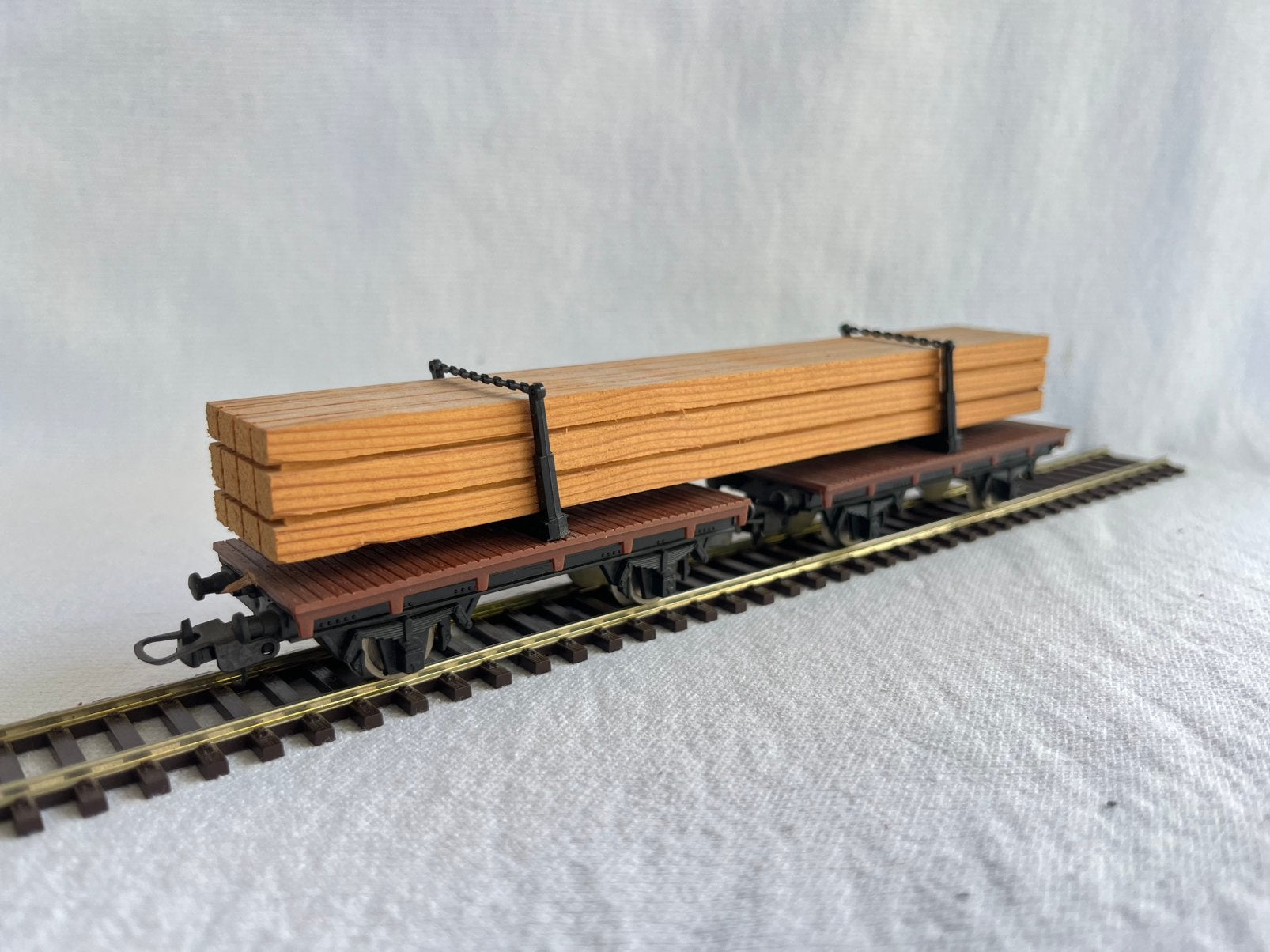 Lima schamelwagons met houtlading H0 (2), Hobby en Vrije tijd, Modeltreinen | H0, Gebruikt, Gelijkstroom, Wagon, Ophalen of Verzenden