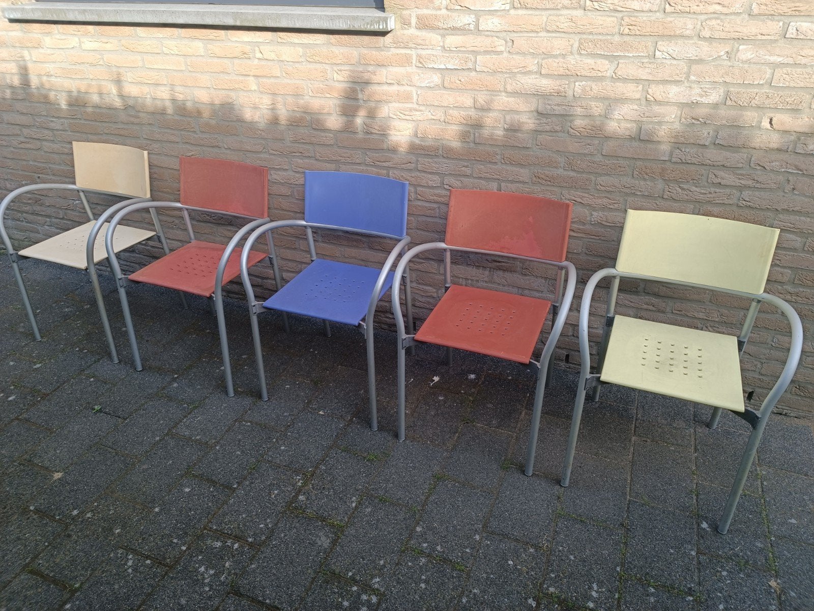 4+1 gratis design tuinstoelen Segis Breeze, ontwerp Carlo Ba, Ophalen, Gebruikt, Kunststof