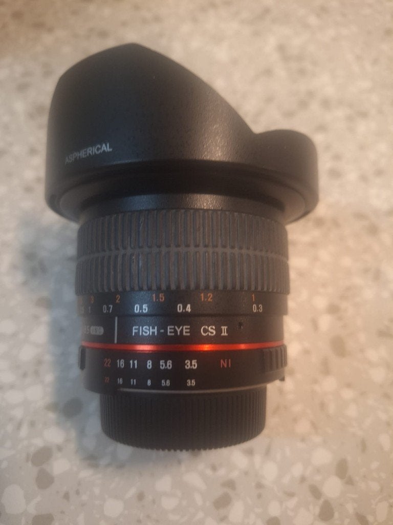 Samyang 8 mm 1:3.5 U.M.C. Fisheye lens voor Nikon, Ophalen, Samyang, Zo goed als nieuw, Nikon F-mount