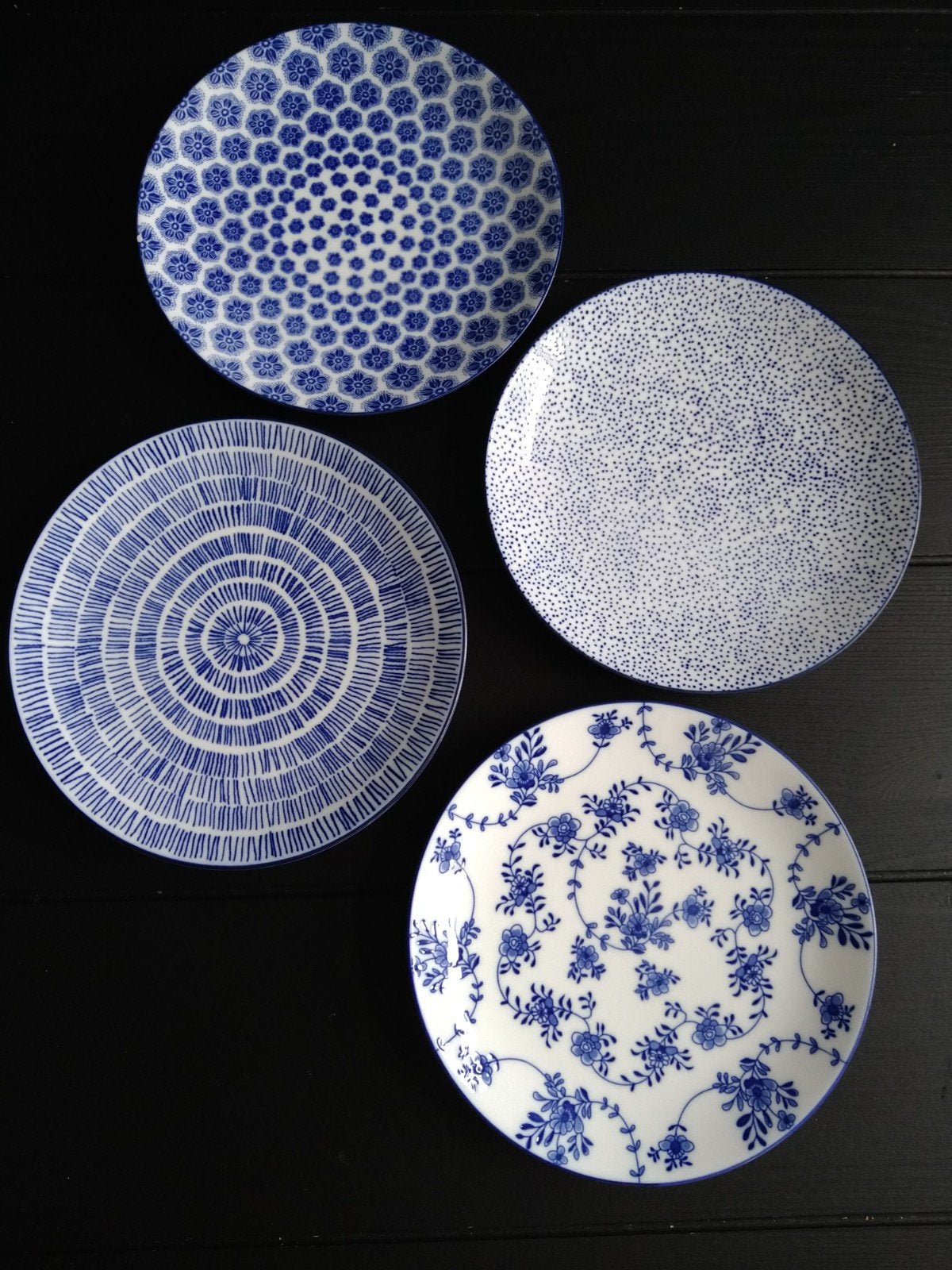 Gebaksbordjes * 12 stuks * Ikea * blauw-wit, Ophalen, Gebruikt, IKEA, Bord(en)