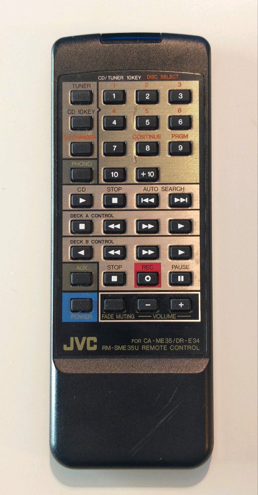 JVC RM-SME35U Afstandsbediening voor CA-ME35/DR-E34, Ophalen of Verzenden, Gebruikt, Origineel, Receiver of Versterker