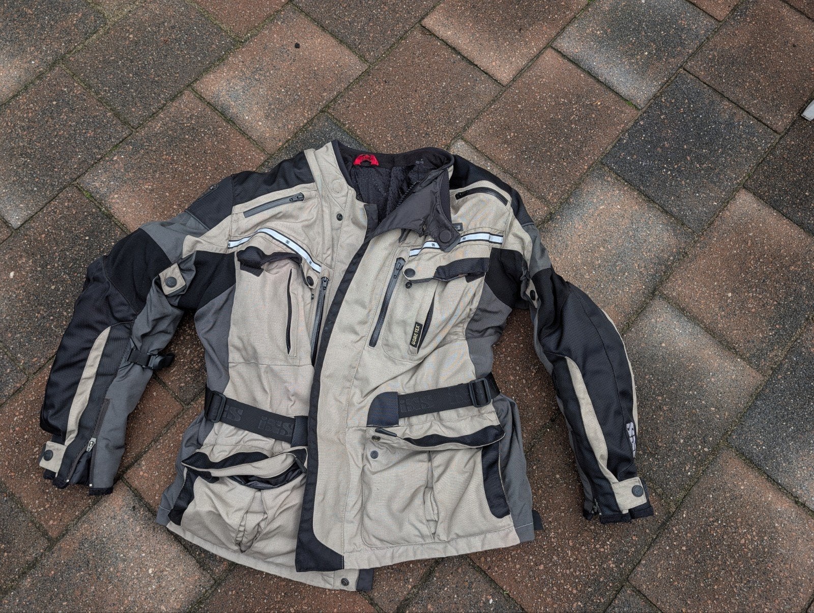 Motorjas textiel - Beige/Grijs/Zwart - Maat XXL IXS gore-tex, Jas | textiel, Heren, Tweedehands, IXS Gore-Tex