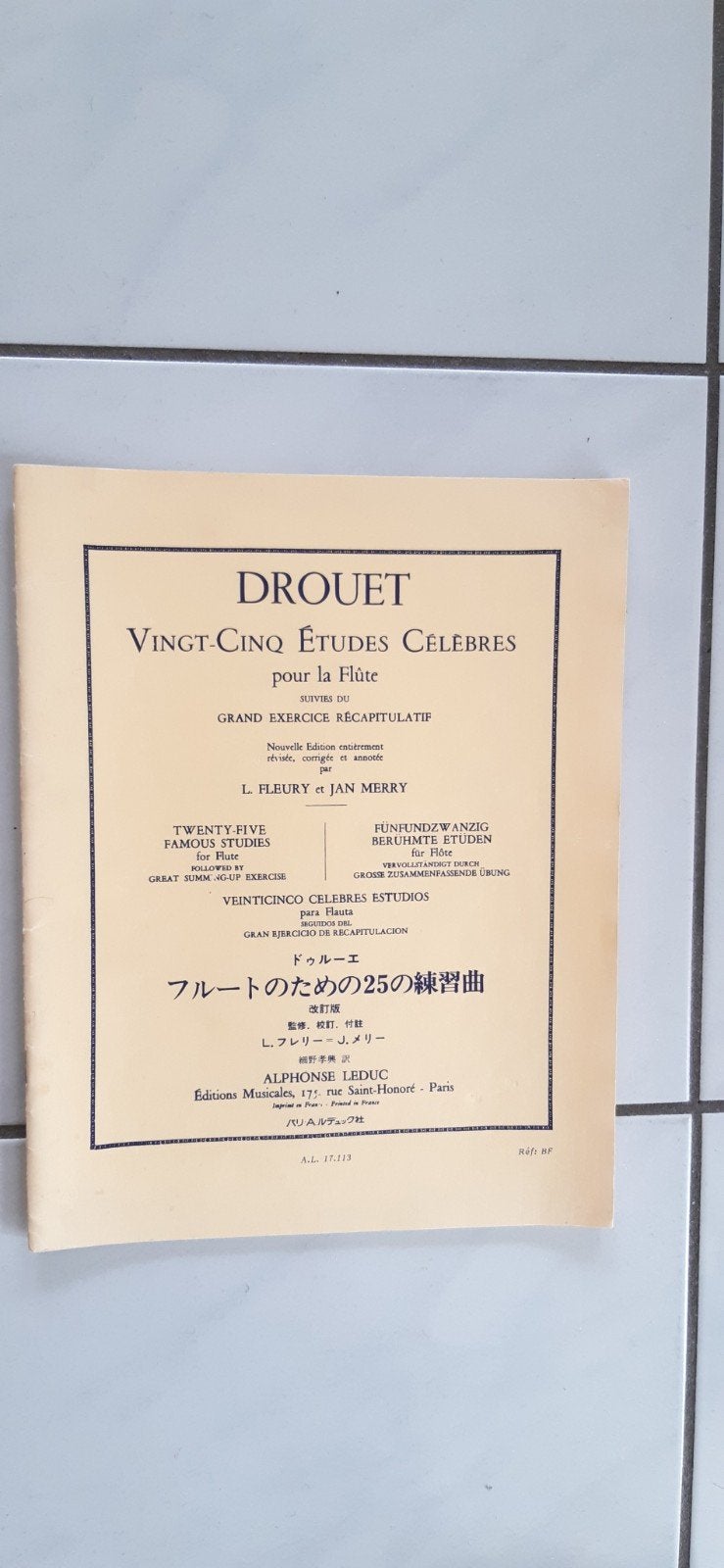 bladmuziek fluit gevorderd Drouet 25 etudes  celebres, Klassiek, Les of Cursus, Dwarsfluit of Piccolo, Ophalen of Verzenden