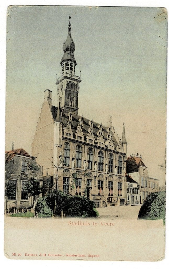 Veere 1905. Het prachtige Stadhuis gebouwd 1474 - 1517., Ophalen of Verzenden, Voor 1920, Ongelopen, Zeeland