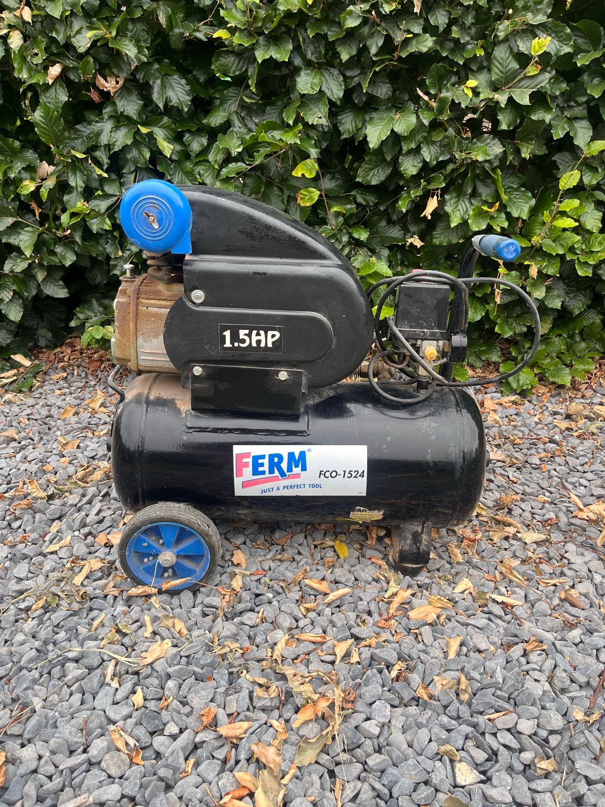Ferm FCO-1524 Compressor 1.5PK - Gebruikt, Ophalen, Gebruikt, 6 tot 10 bar, Minder dan 200 liter/min