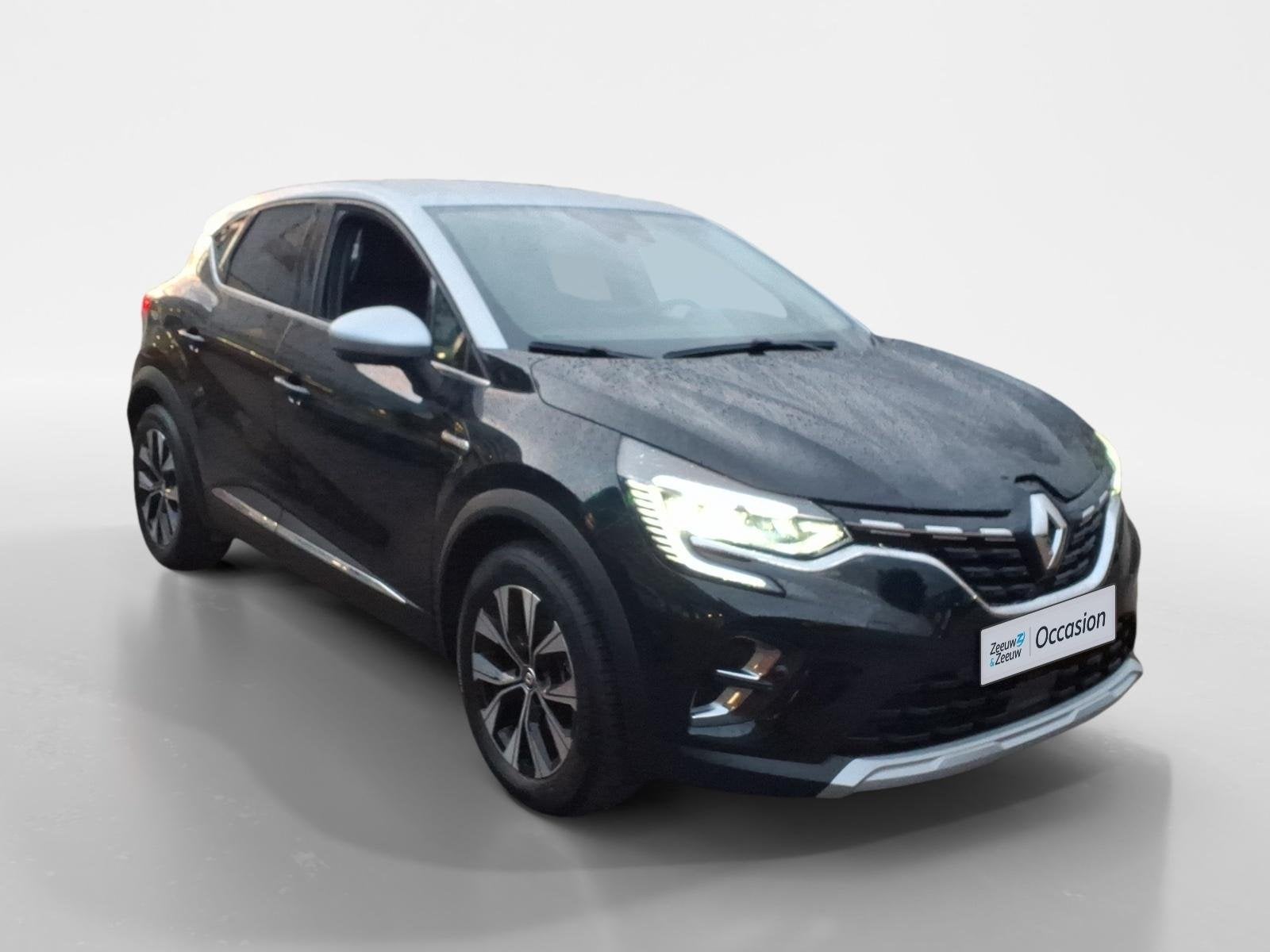 Renault Captur 1.6 E-Tech Hybrid 145 Intens Captur Hybrid In, Gebruikt, Leder en Stof, Zwart, Bedrijf