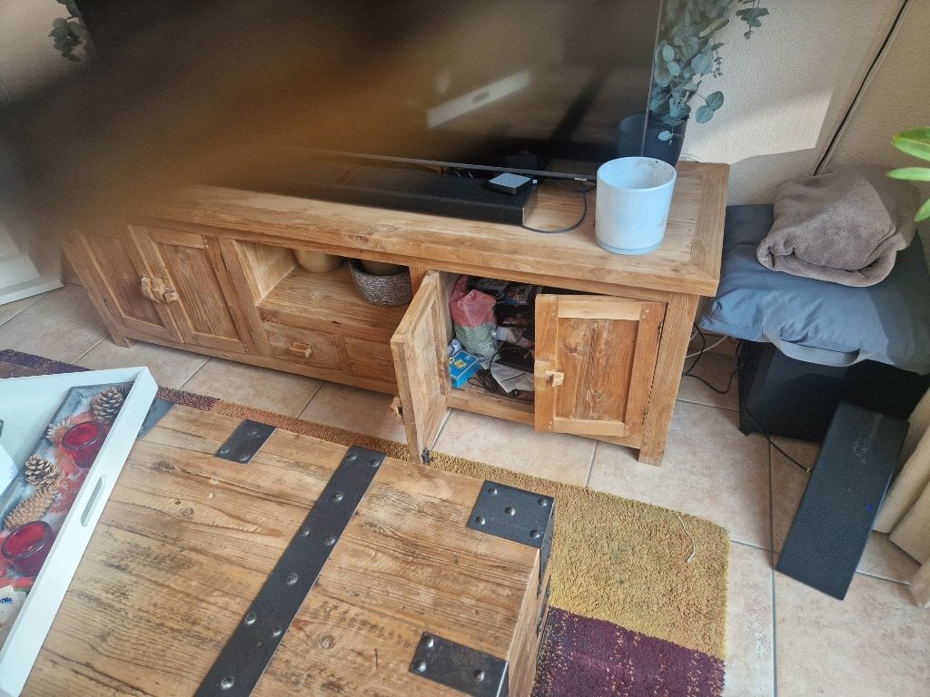 (TV)kast, Ophalen, Gebruikt, Grenenhout, Minder dan 100 cm