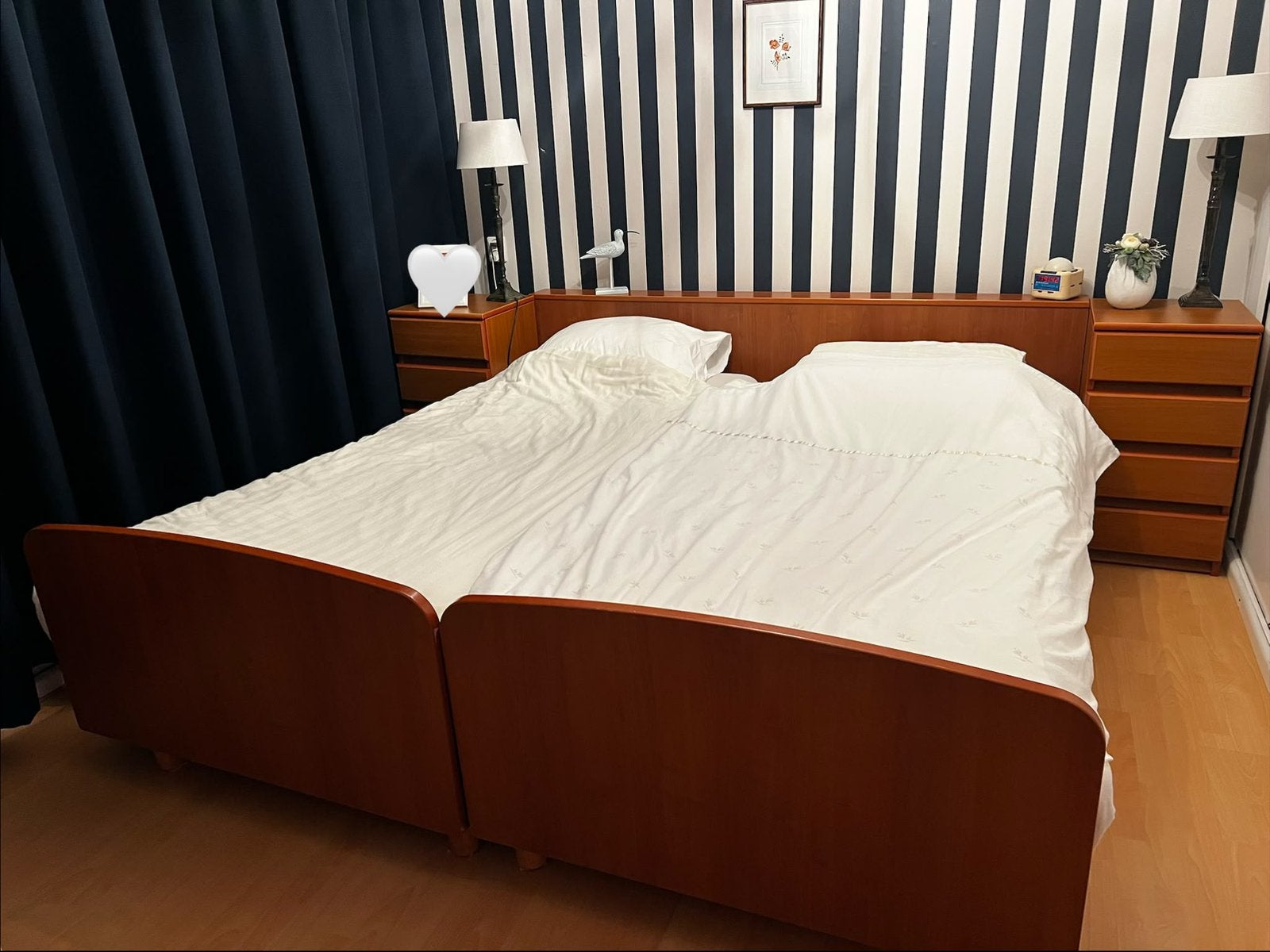 Gratis afhalen lits jumeaux box spring, Huis en Inrichting, Ophalen, Gebruikt, Tweepersoons, 190 cm of minder